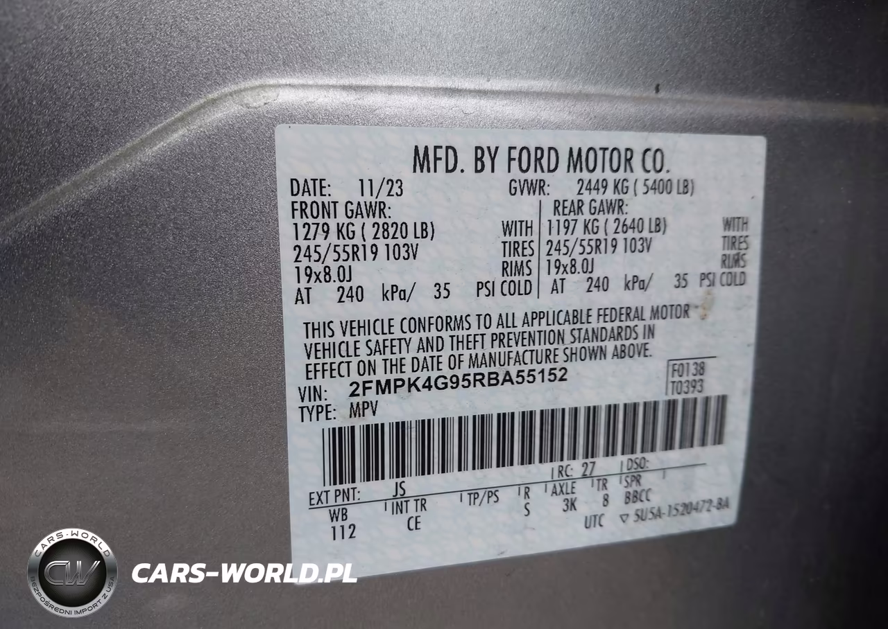 2024 Ford Edge Se VIN:2FMPK4G95RBA55152 - 9