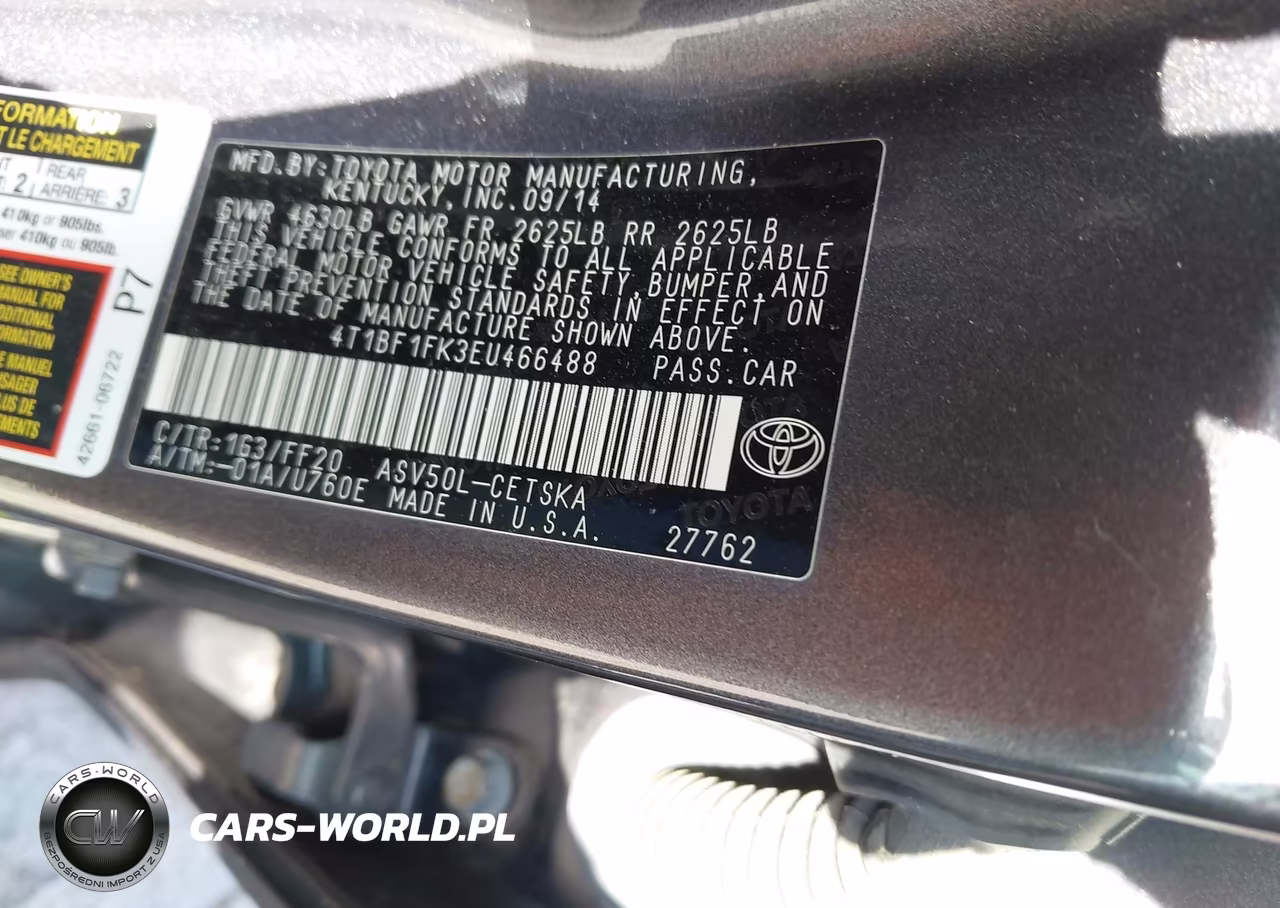 2014 Toyota Camry Se VIN:4T1BF1FK3EU466488 - 9