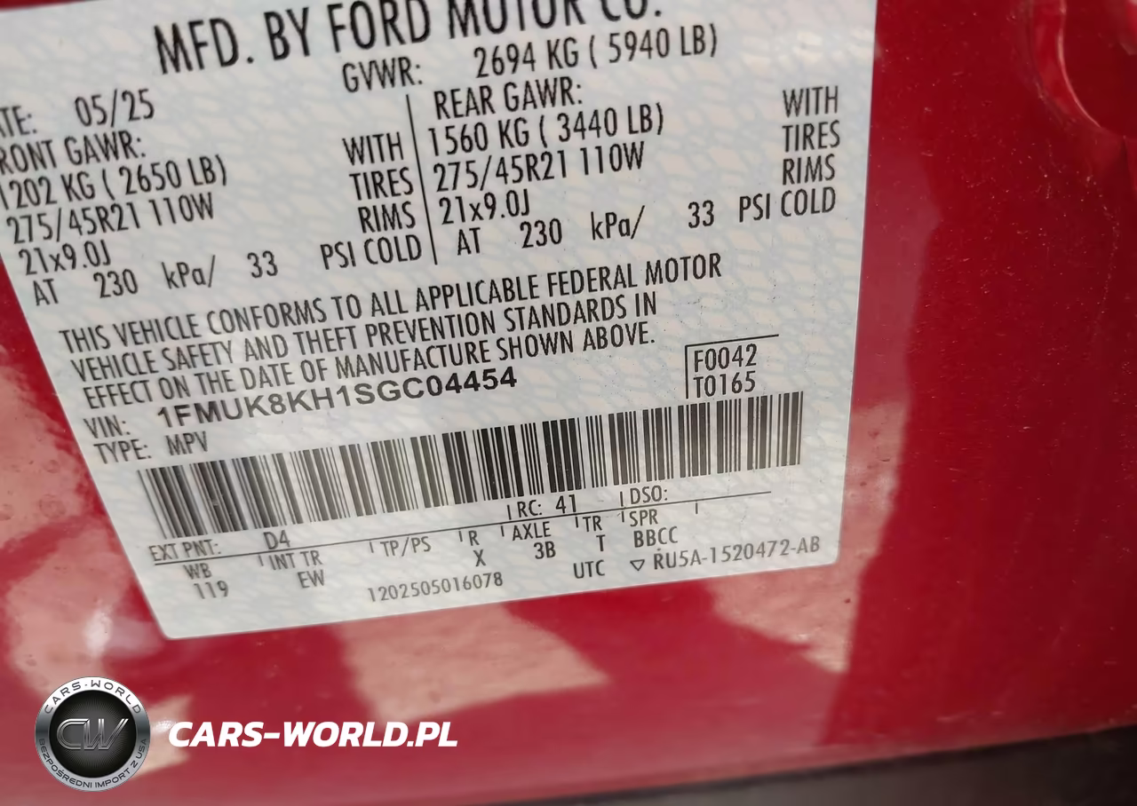 2025 Ford Explorer St-Line VIN:1FMUK8KH1SGC04454 - 9