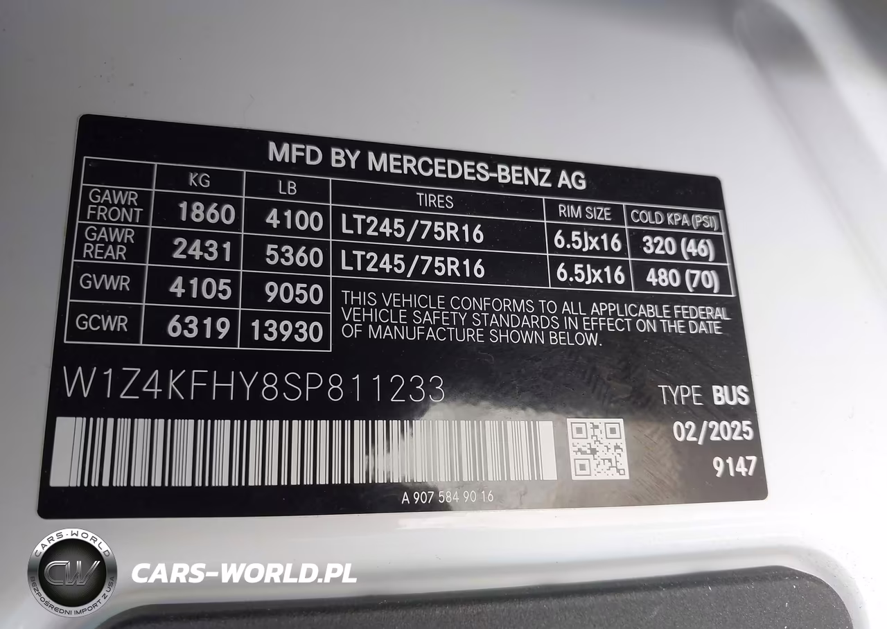 2025 Mercedes-Benz Sprinter 2500 Standard Roof 4-Cyl Diesel VIN:W1Z4KFHY8SP811233 - 9