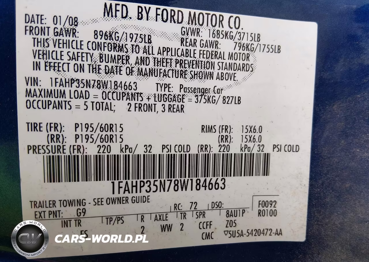 2008 Ford Focus Se-Ses VIN:1FAHP35N78W184663 - 9