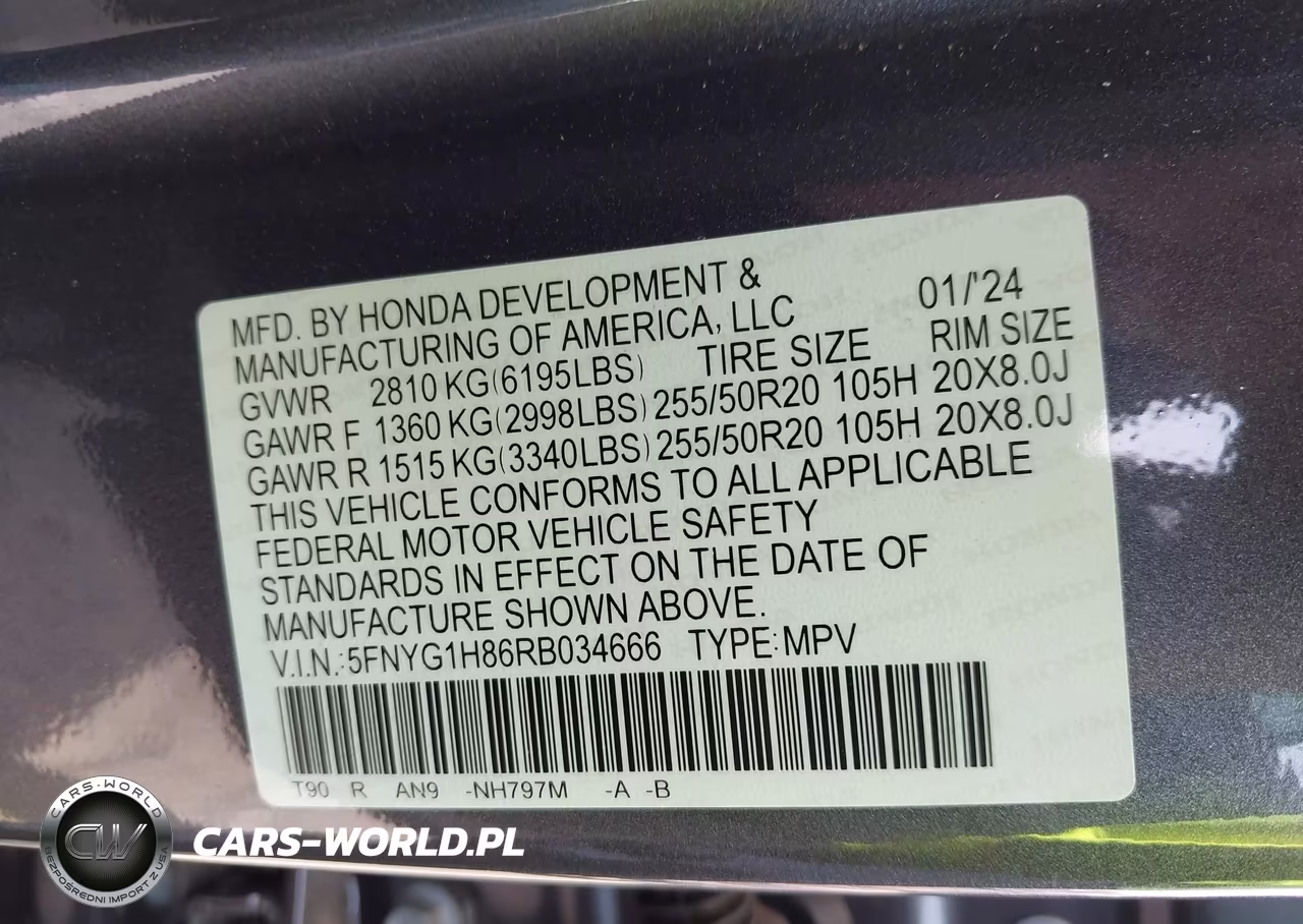 2024 Honda Pilot Elite VIN:5FNYG1H86RB034666 - 9