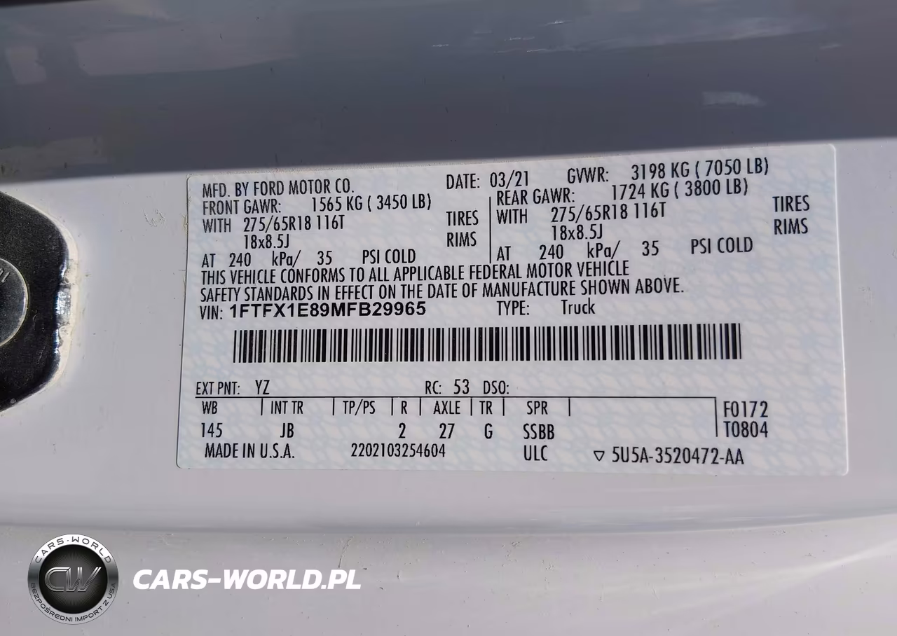 2021 Ford F-150 Xl VIN:1FTFX1E89MFB29965 - 9