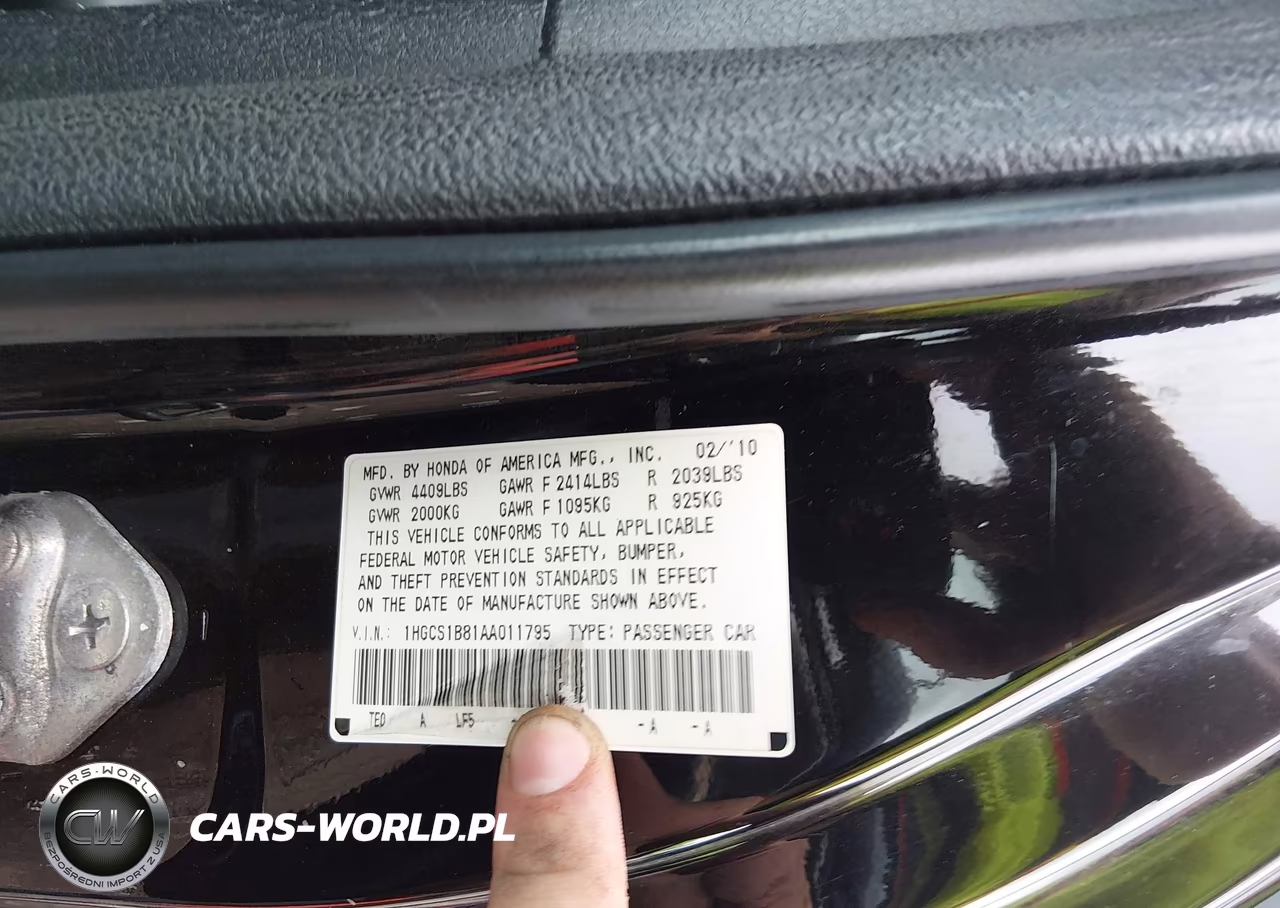2010 Honda Accord 2.4 Ex-L VIN:1HGCS1B81AA011795 - 9
