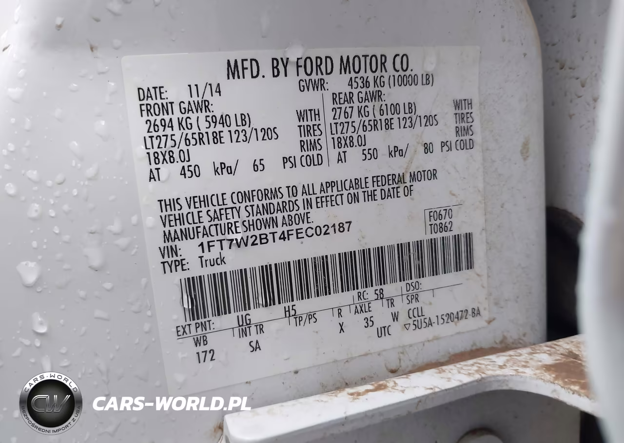 2015 Ford F-250 Lariat VIN:1FT7W2BT4FEC02187 - 9