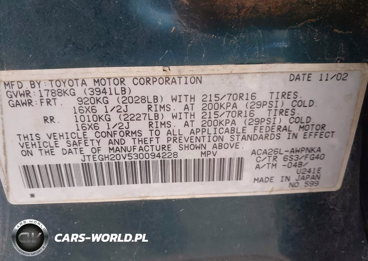 2003 Toyota Rav4 VIN:JTEGH20V530094228 - 9