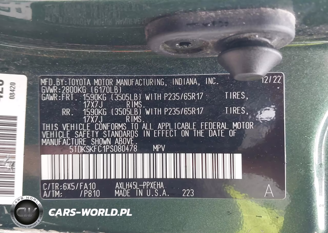 2023 Toyota Sienna Le VIN:5TDKSKFC1PS080478 - 9