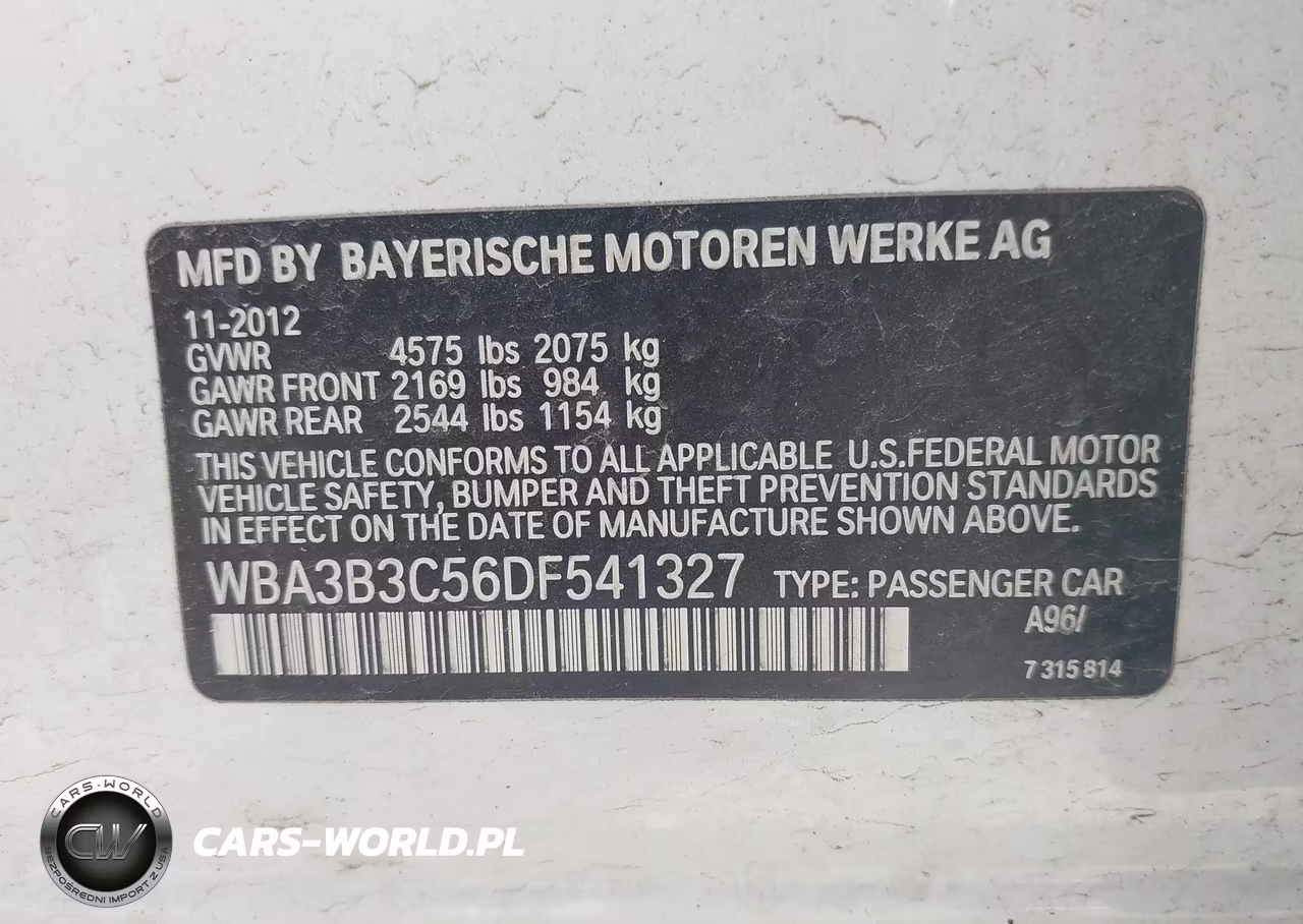 2013 BMW 328I xDrive VIN:WBA3B3C56DF541327 - 9
