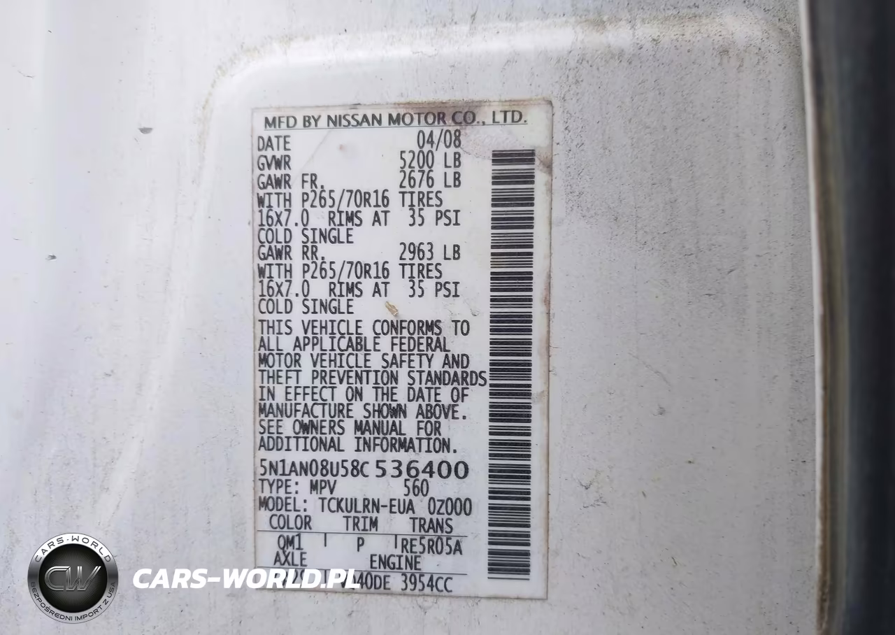2008 Nissan Xterra S VIN:5N1AN08U58C536400 - 9