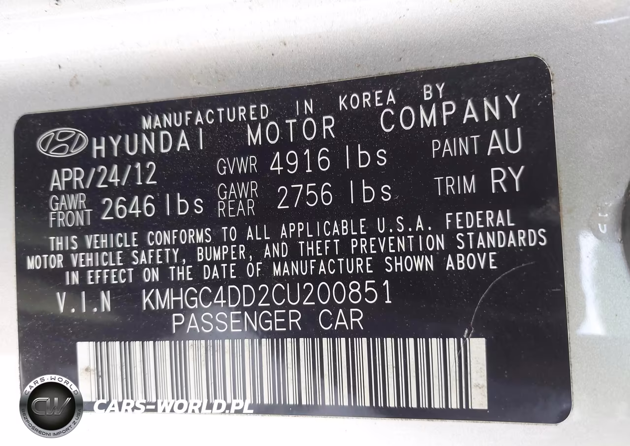 2012 Hyundai Genesis 3.8 VIN:KMHGC4DD2CU200851 - 9