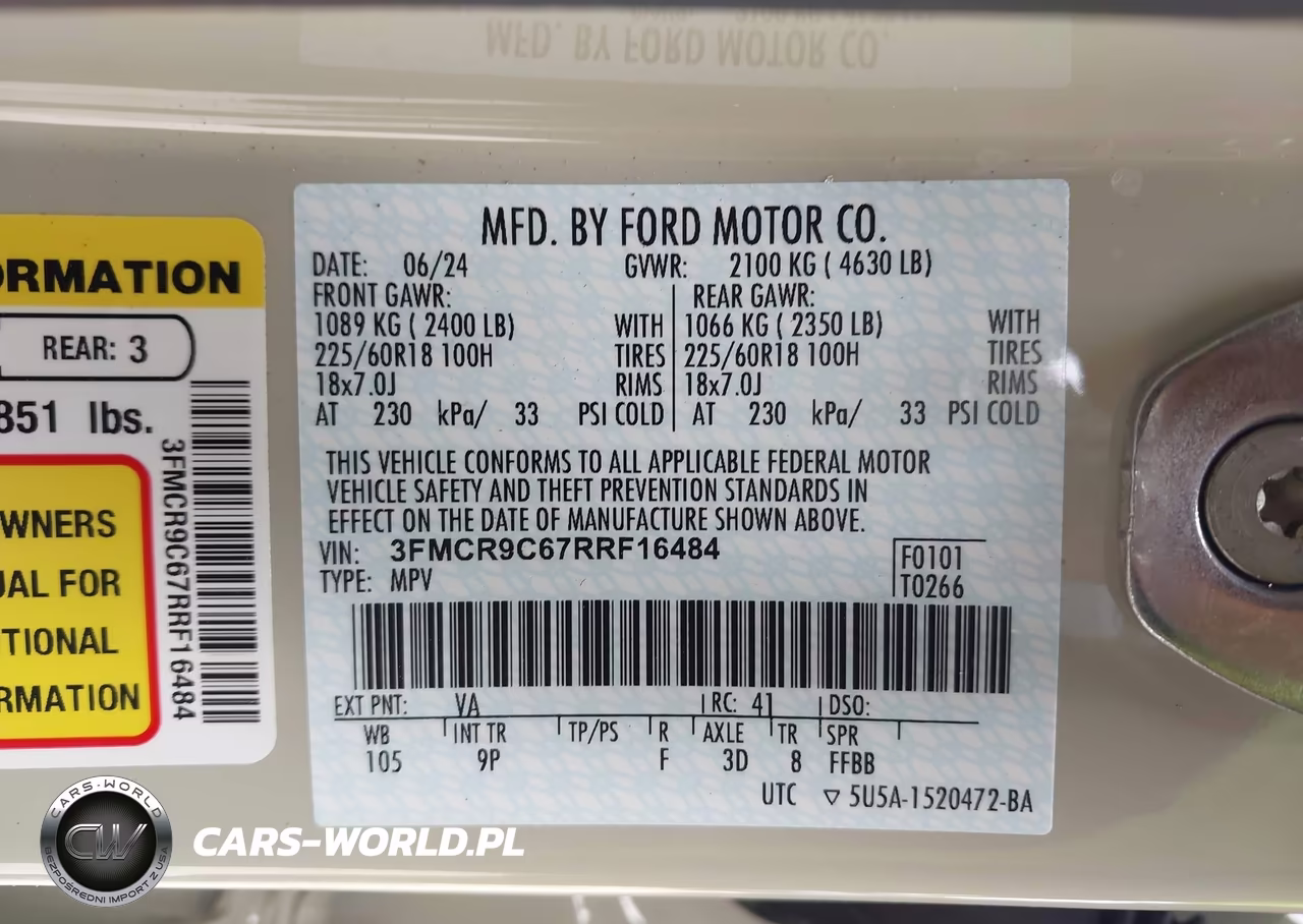 2024 Ford Bronco Sport Outer Banks VIN:3FMCR9C67RRF16484 - 9