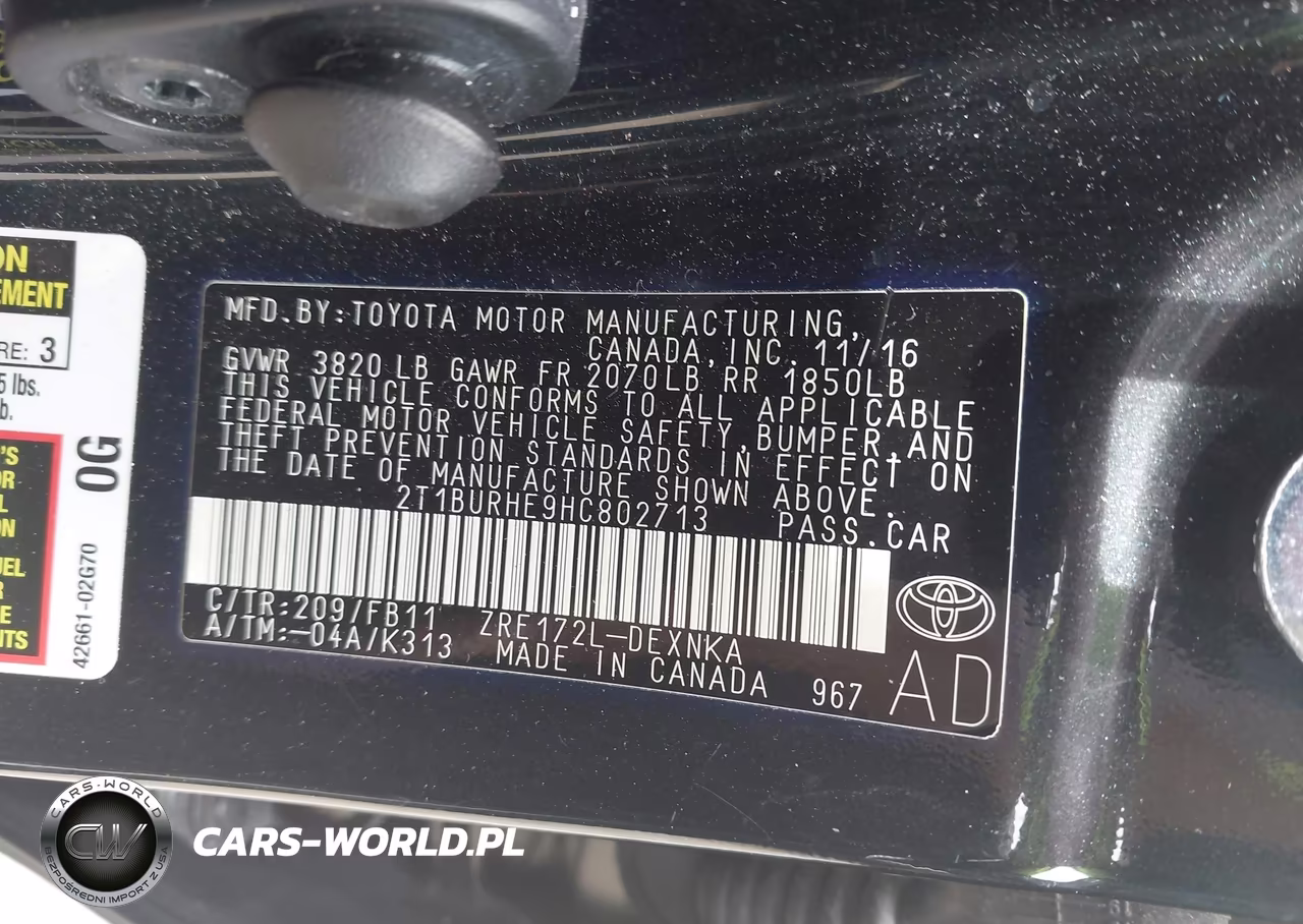 2017 Toyota Corolla Le VIN:2T1BURHE9HC802713 - 9