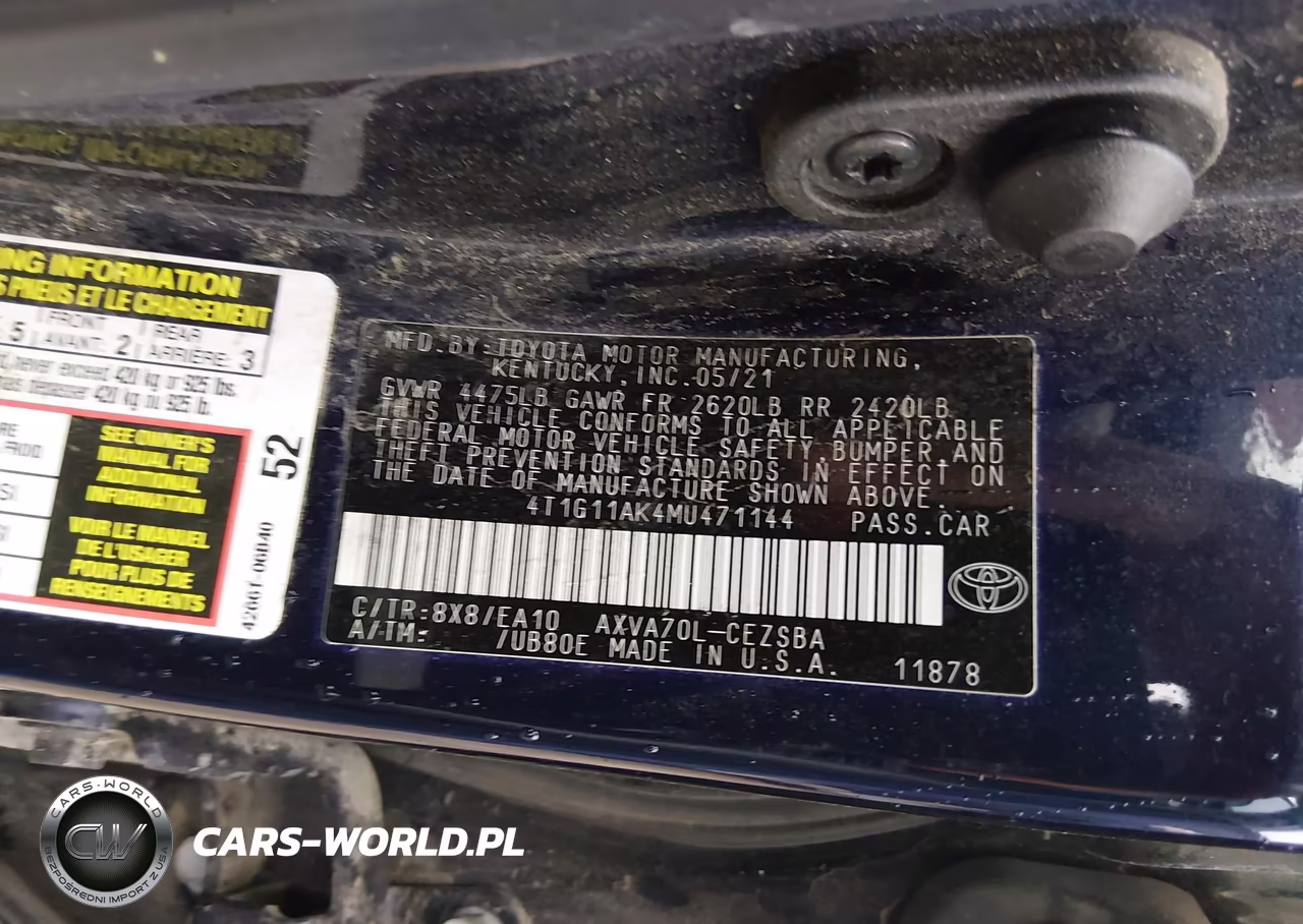 2021 Toyota Camry Se VIN:4T1G11AK4MU471144 - 9
