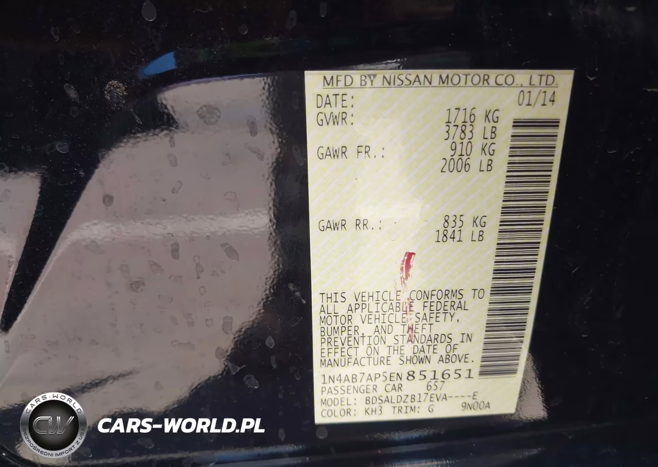 2014 Nissan Sentra Fe+ S-Fe+ Sv-S-Sl-Sr-Sv VIN:1N4AB7AP5EN851651 - 9