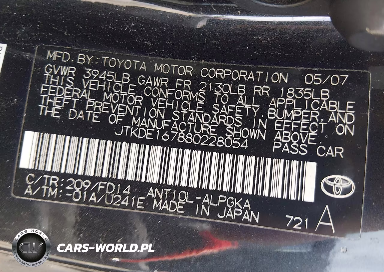 2008 Scion Tc VIN:JTKDE167880228054 - 9
