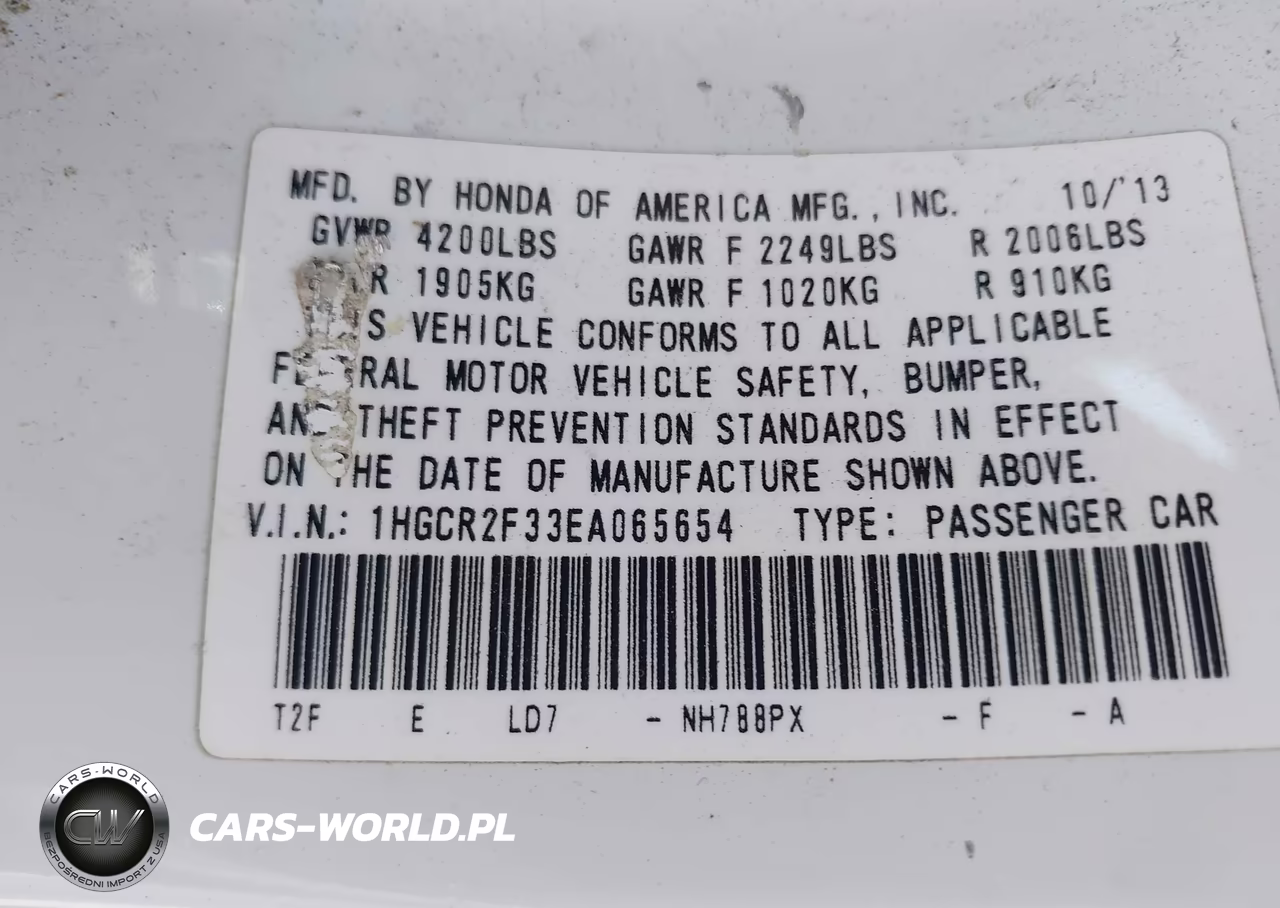 2014 Honda Accord Lx VIN:1HGCR2F33EA065654 - 9
