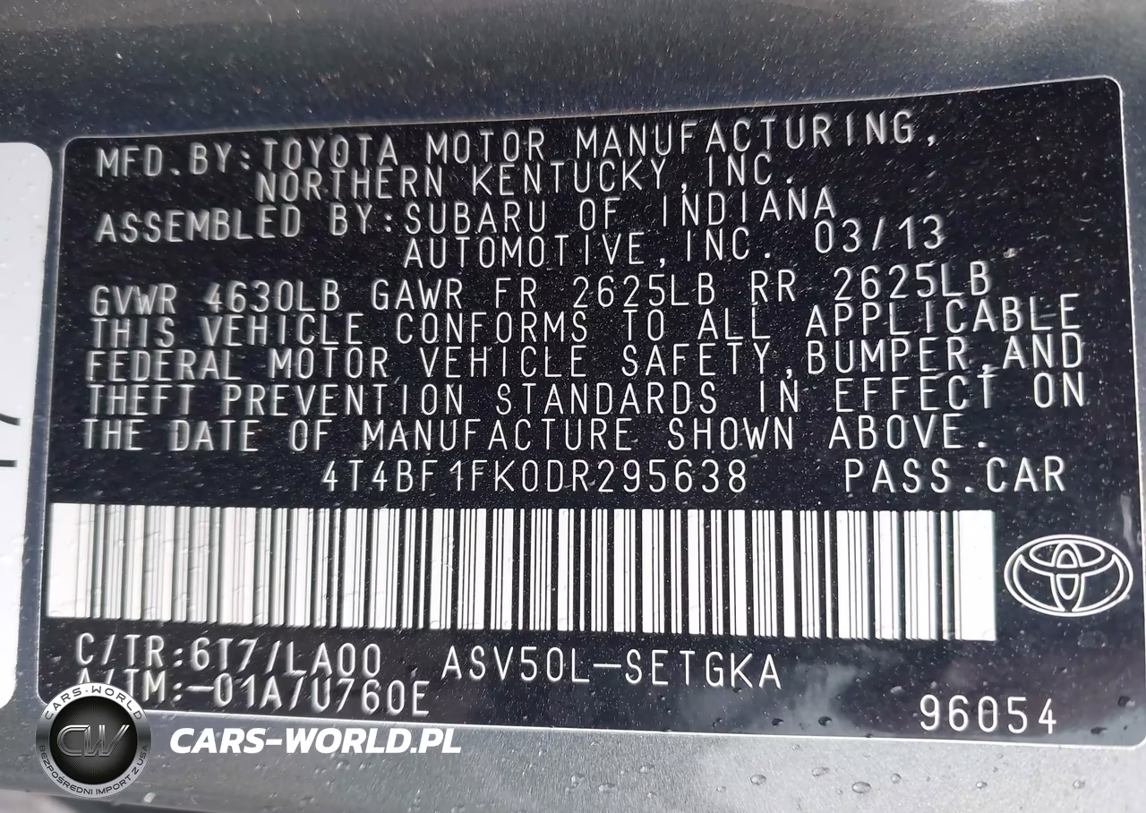 2013 Toyota Camry Xle VIN:4T4BF1FK0DR295638 - 9