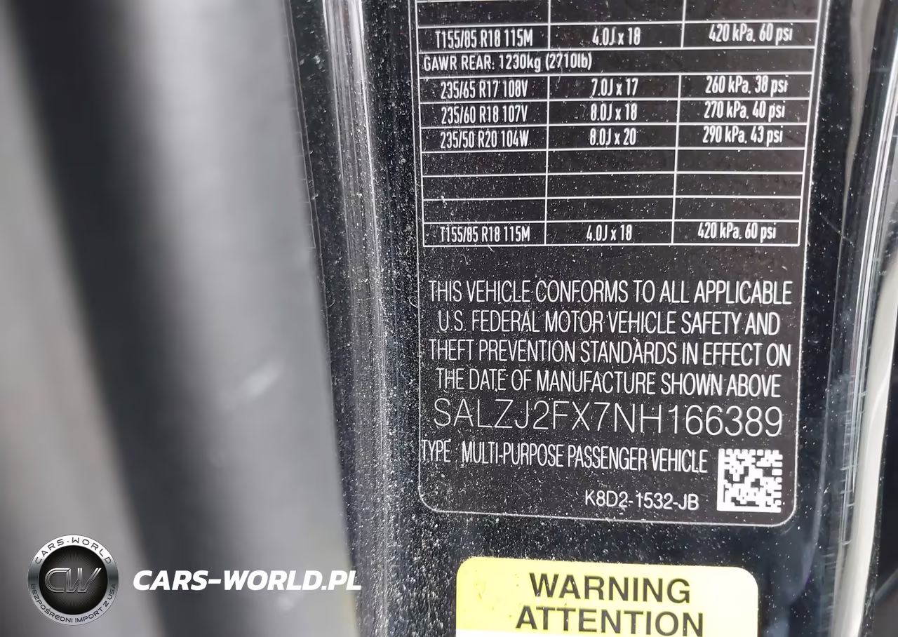 2022 Land Rover Range Rover Evoque S VIN:SALZJ2FX7NH166389 - 9