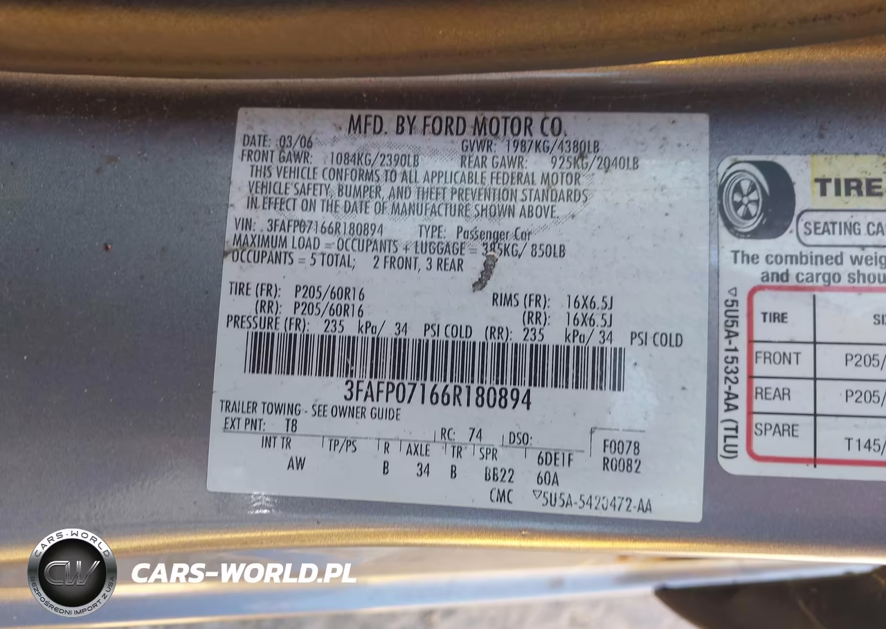 2006 Ford Fusion Se VIN:3FAFP07166R180894 - 9