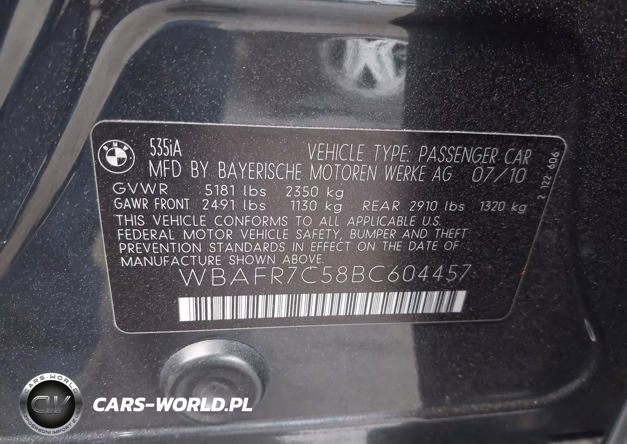 2011 BMW 535I VIN:WBAFR7C58BC604457 - 9