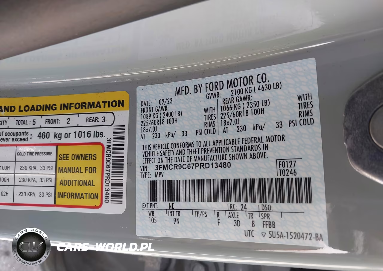 2023 Ford Bronco Sport Outer Banks VIN:3FMCR9C67PRD13480 - 9
