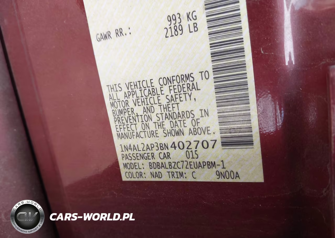 2011 Nissan Altima 2.5 S VIN:1N4AL2AP3BN402707 - 9