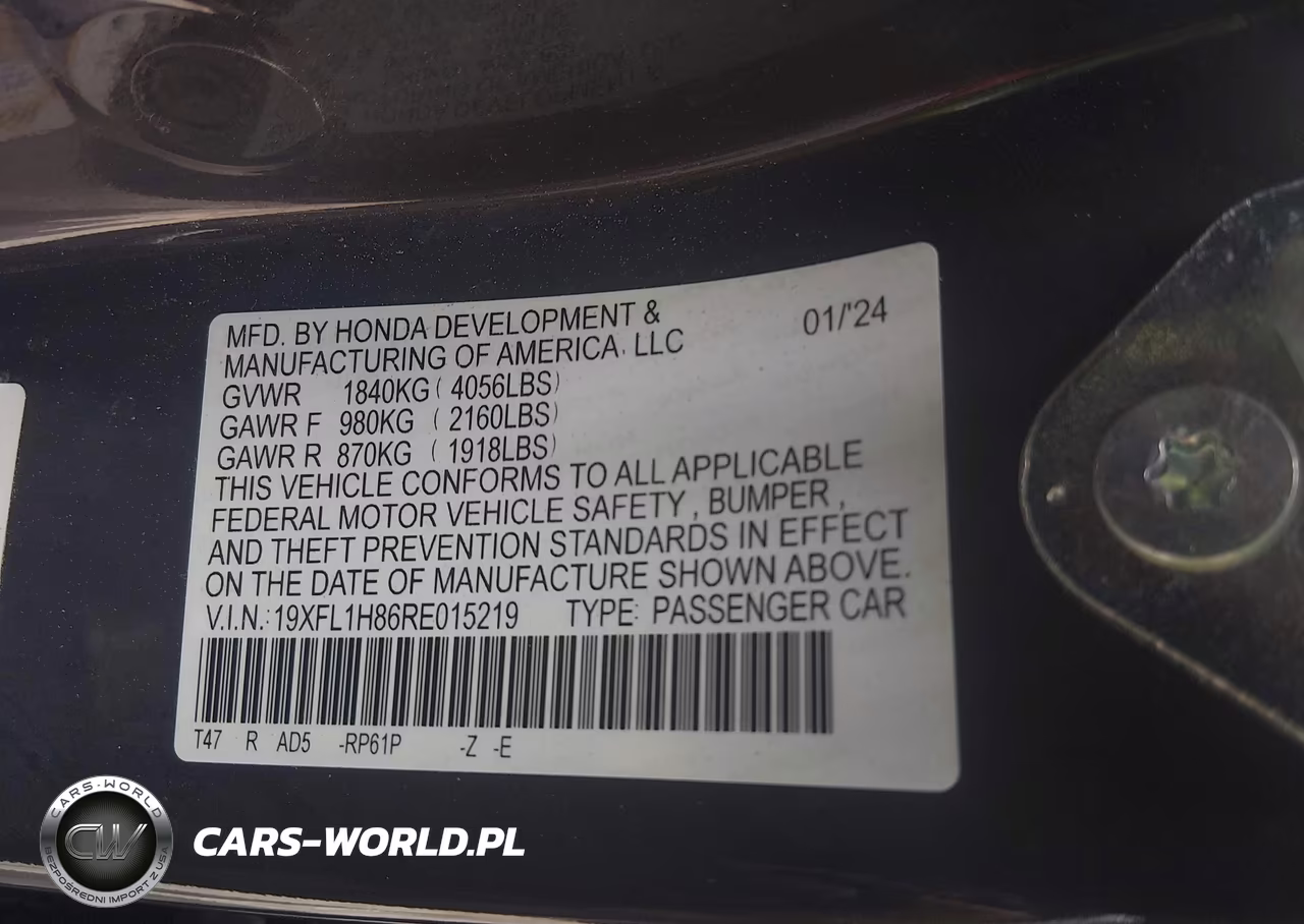 2024 Honda Civic Sport Touring VIN:19XFL1H86RE015219 - 9