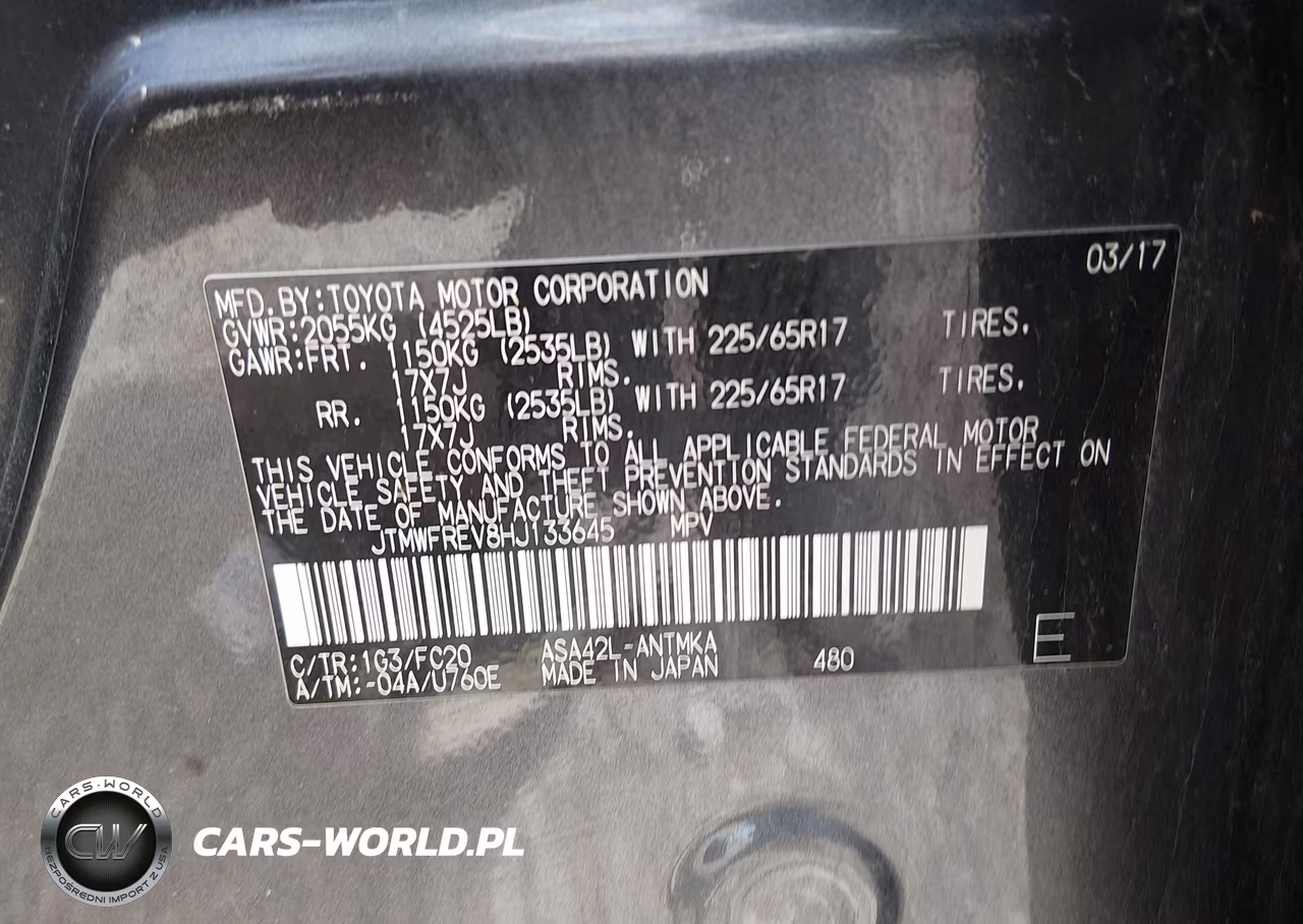 2017 Toyota Rav4 Xle VIN:JTMWFREV8HJ133645 - 9