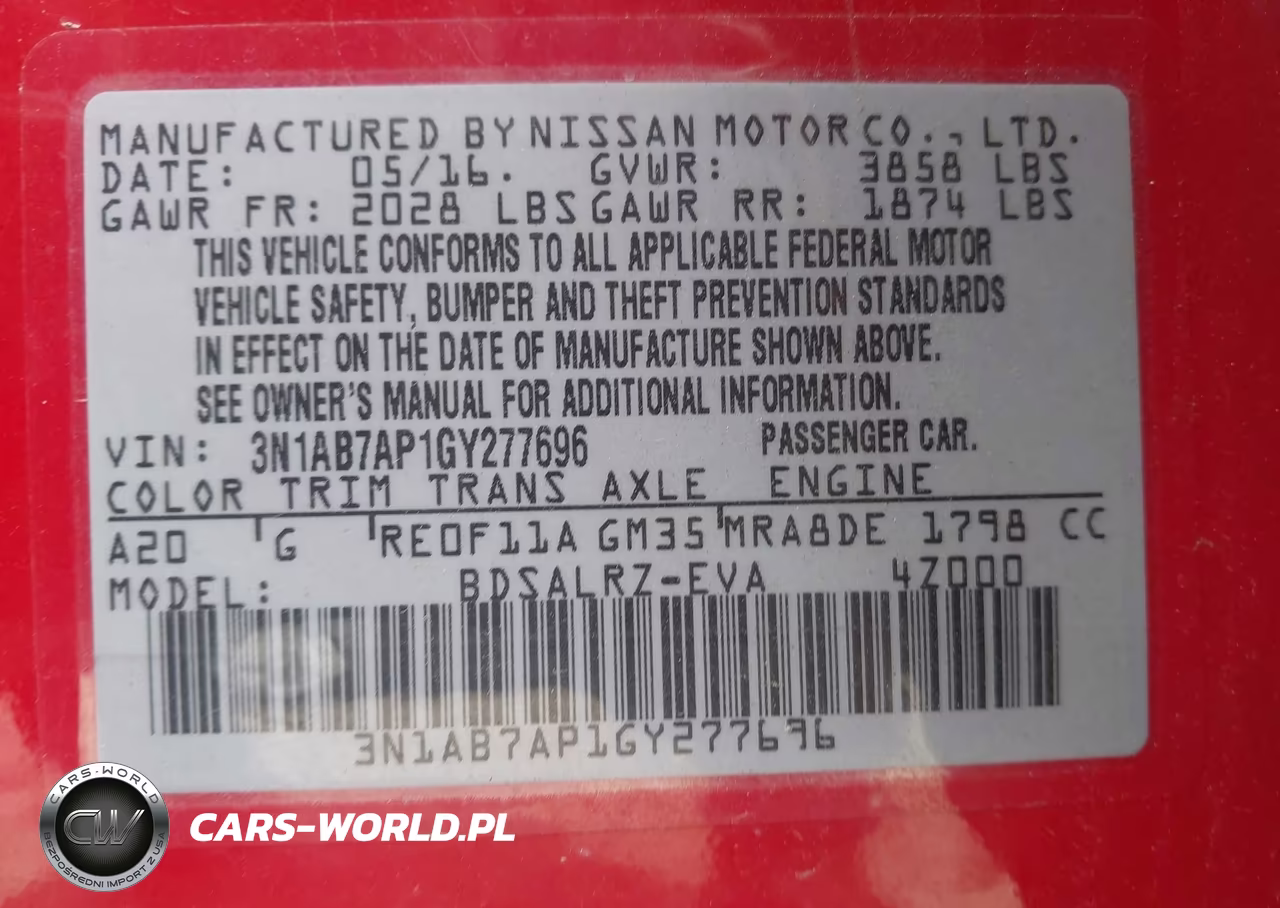 2016 Nissan Sentra Fe+ S-S-Sl-Sr-Sv VIN:3N1AB7AP1GY277696 - 9