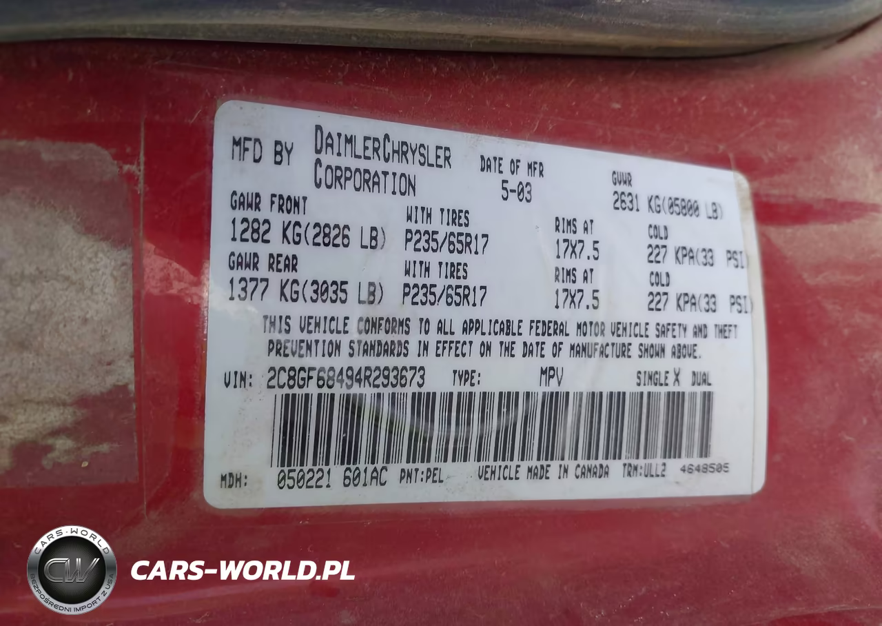 2004 Chrysler Pacifica VIN:2C8GF68494R293673 - 9