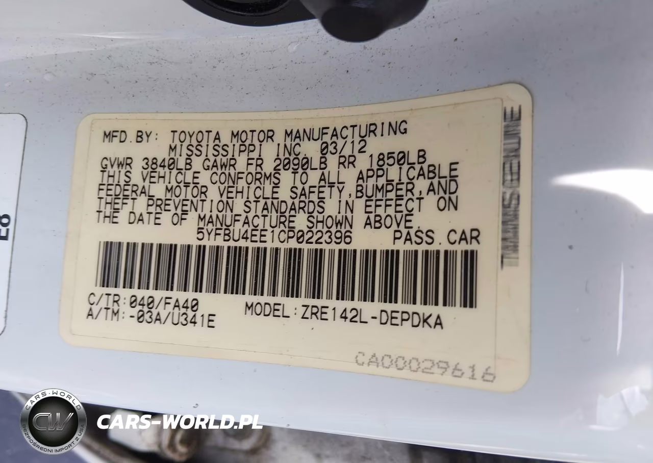 2012 Toyota Corolla L VIN:5YFBU4EE1CP022396 - 9