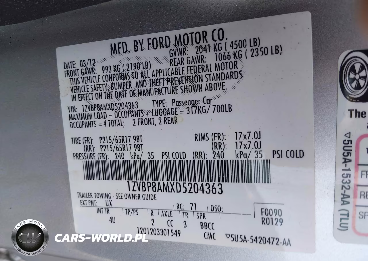 2013 Ford Mustang V6 Premium VIN:1ZVBP8AMXD5204363 - 9