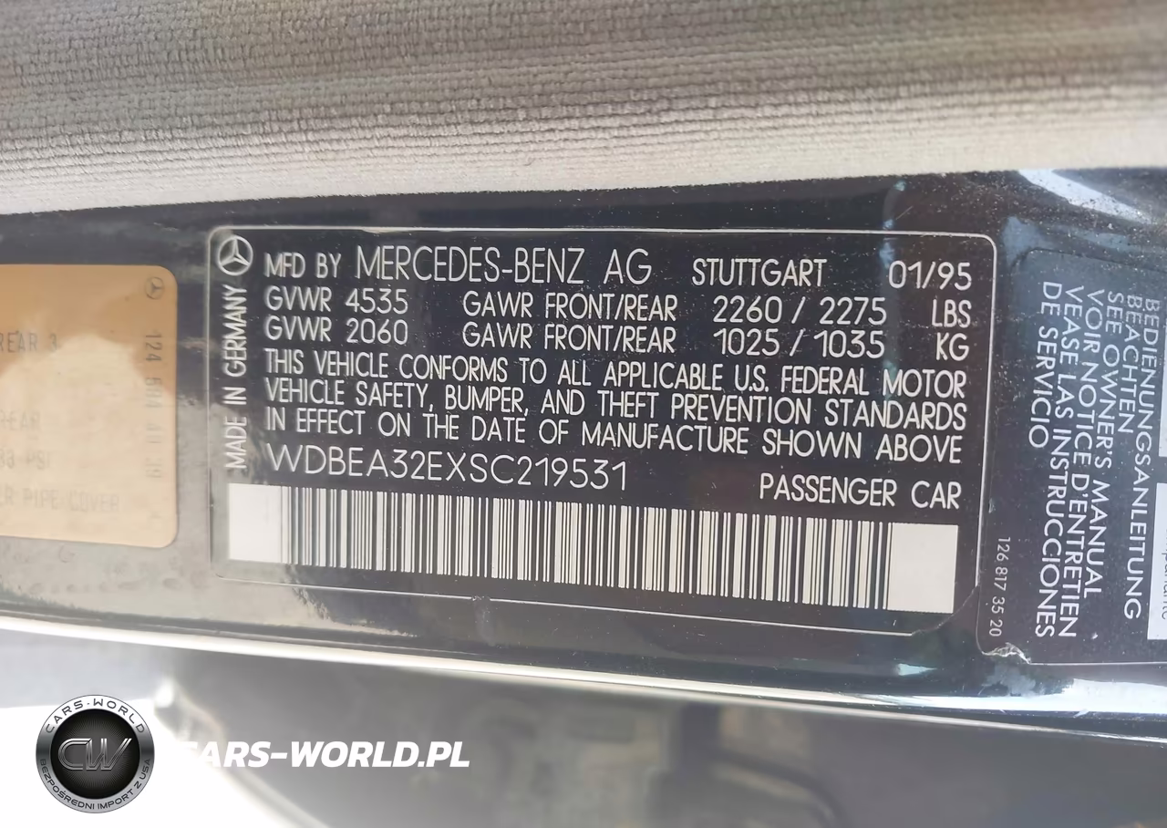 1995 Mercedes-Benz E 320 Base-320 Special VIN:WDBEA32EXSC219531 - 9
