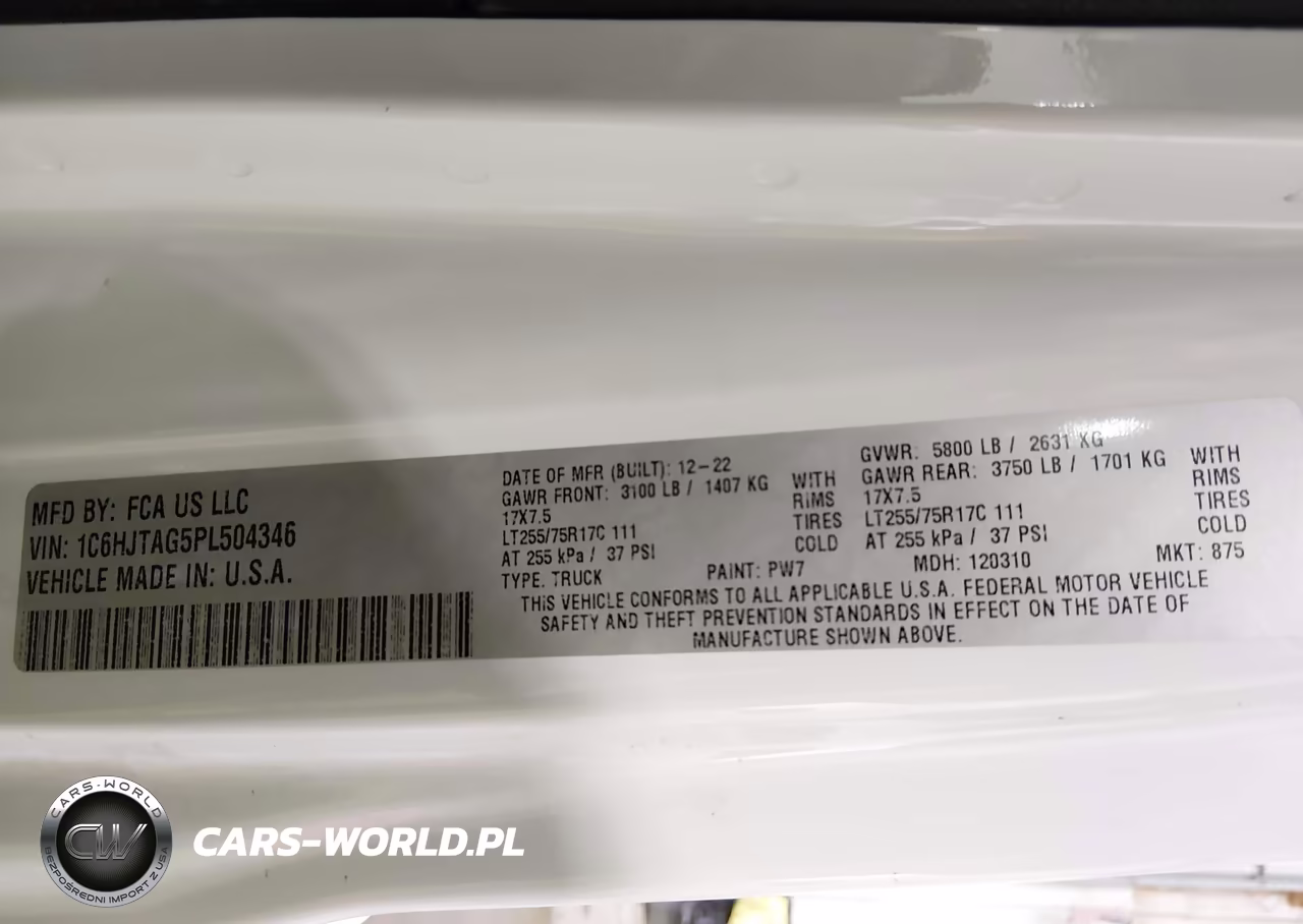 2023 Jeep Gladiator Willys 4X4 VIN:1C6HJTAG5PL504346 - 9