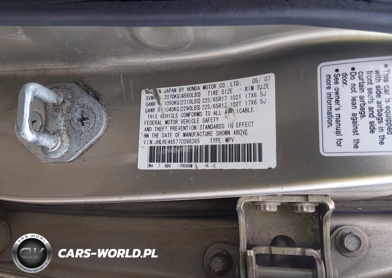 2007 Honda Cr-V Ex VIN:JHLRE48577C096365 - 9