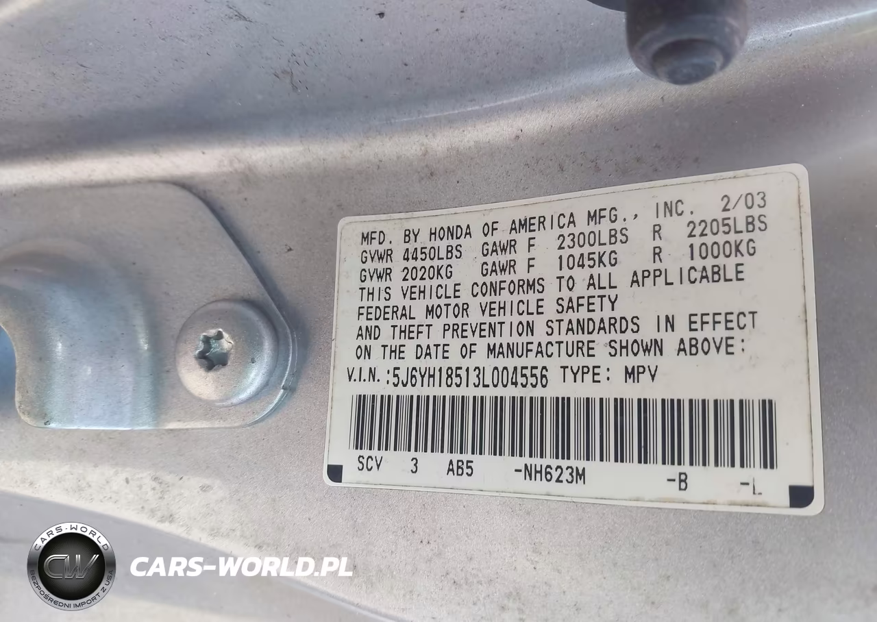 2003 Honda Element Ex VIN:5J6YH18513L004556 - 9