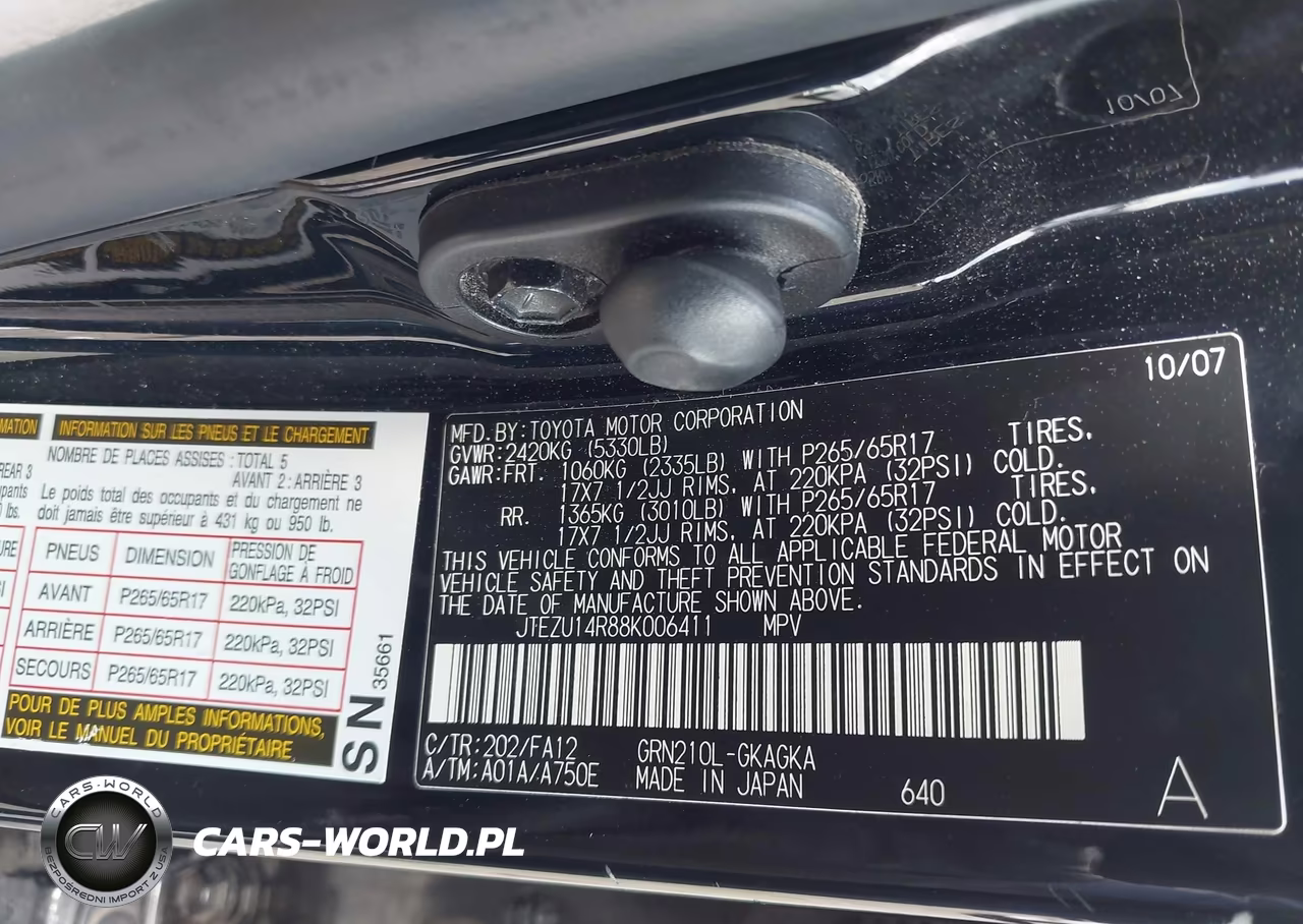 2008 Toyota 4Runner Sr5 V6 VIN:JTEZU14R88K006411 - 9