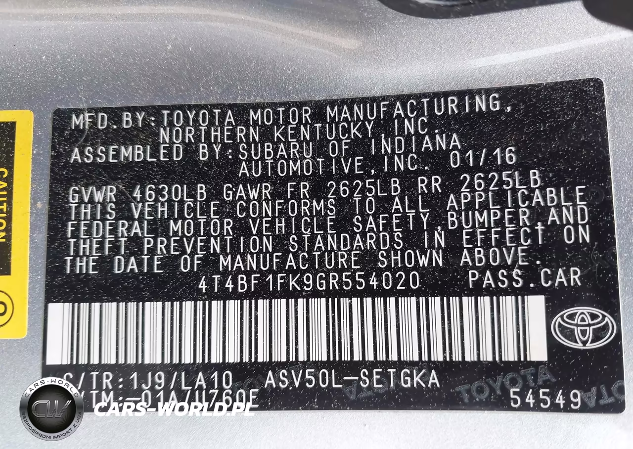 2016 Toyota Camry Xle VIN:4T4BF1FK9GR554020 - 9