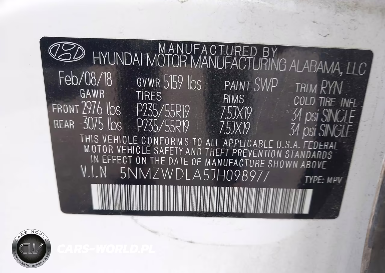 2018 Hyundai Santa Fe Sport VIN:5NMZWDLA5JH098977 - 9
