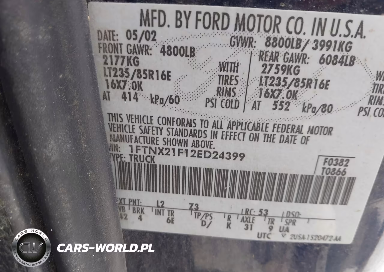 2002 Ford F-250 Lariat-Xl-Xlt VIN:1FTNX21F12ED24399 - 9
