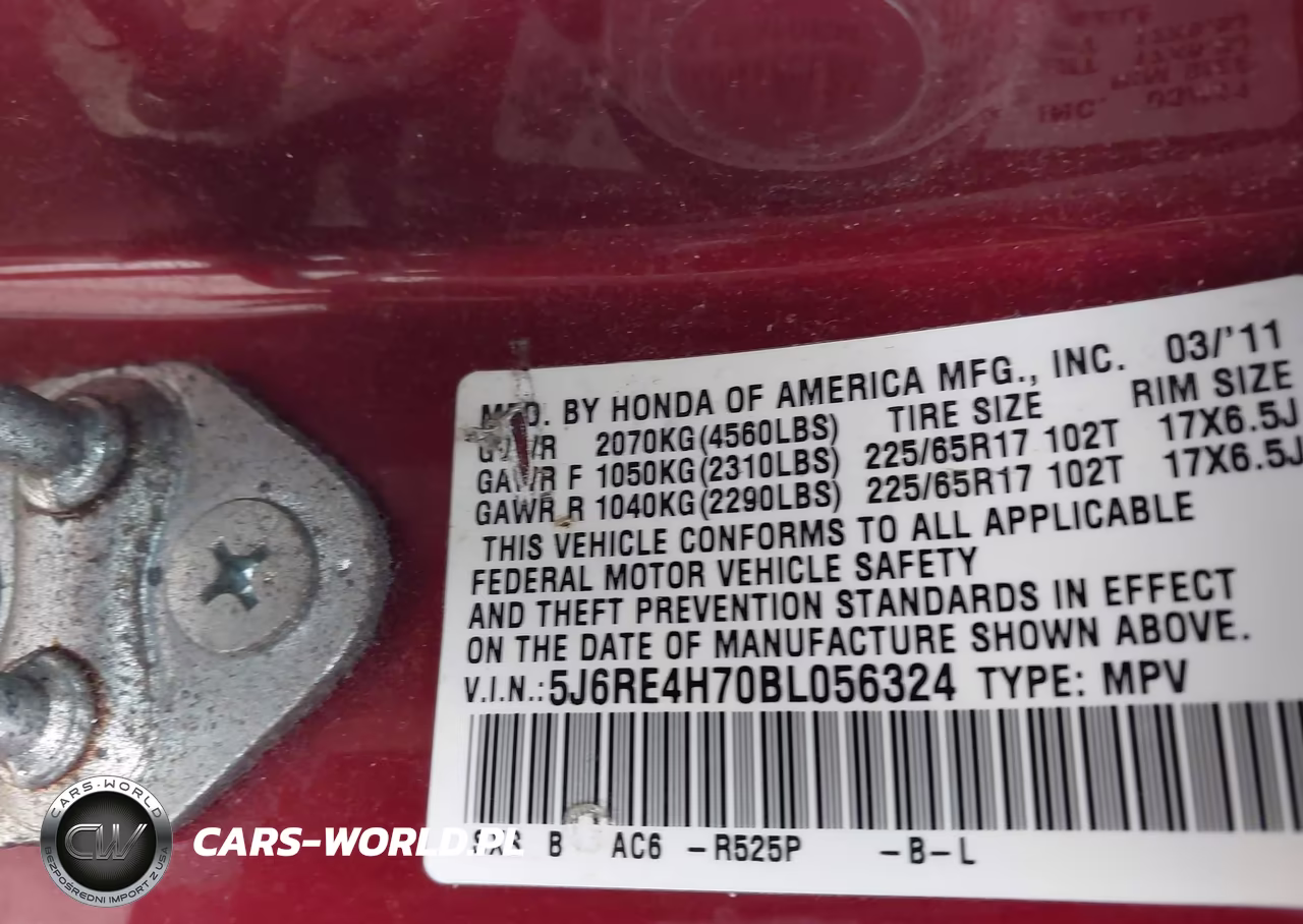 2011 Honda Cr-V Ex-L VIN:5J6RE4H70BL056324 - 9