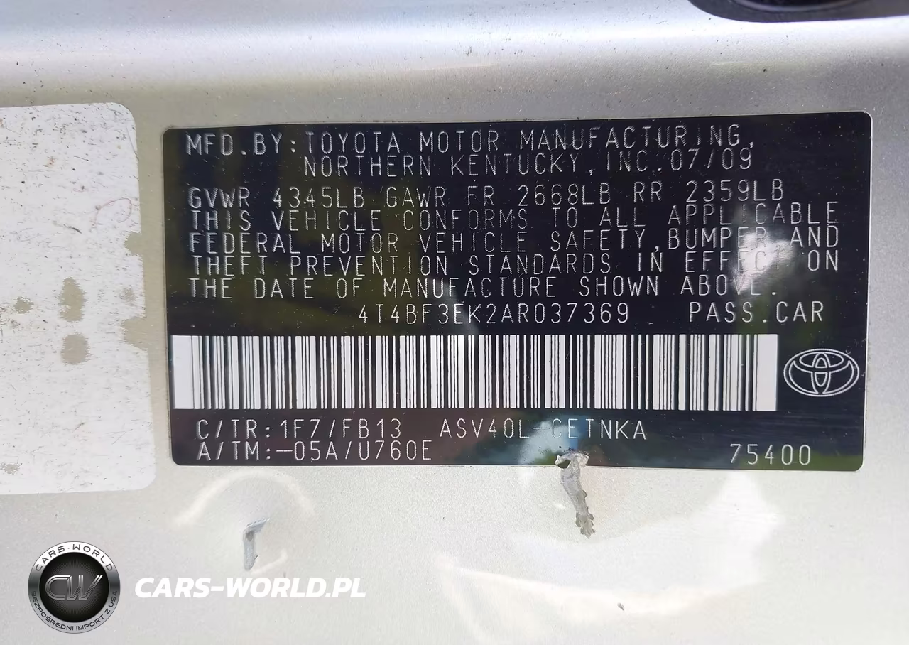 2010 Toyota Camry Le VIN:4T4BF3EK2AR037369 - 9