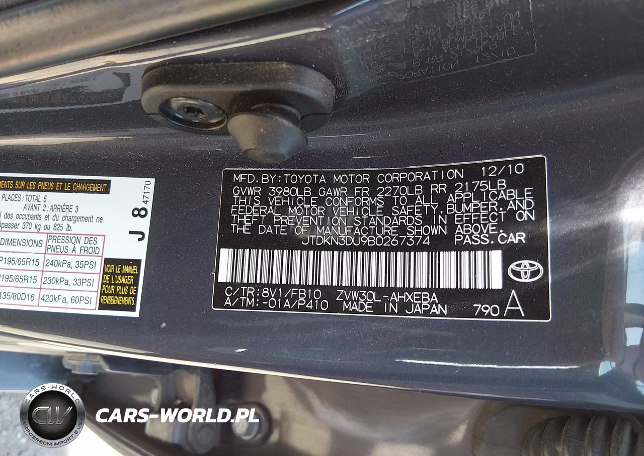 2011 Toyota Prius Two VIN:JTDKN3DU9B0267374 - 9