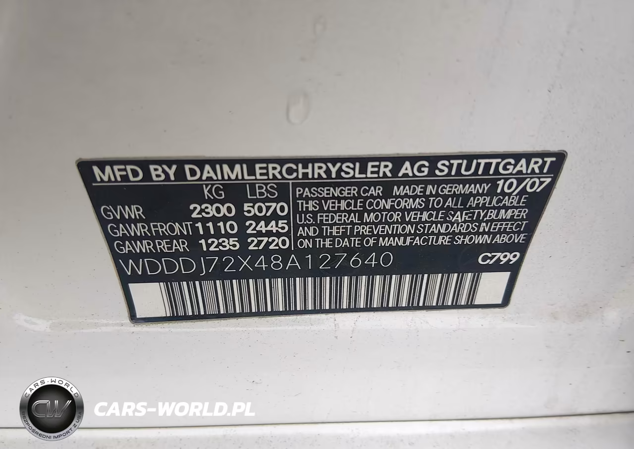 2008 Mercedes-Benz Cls 550 VIN:WDDDJ72X48A127640 - 9