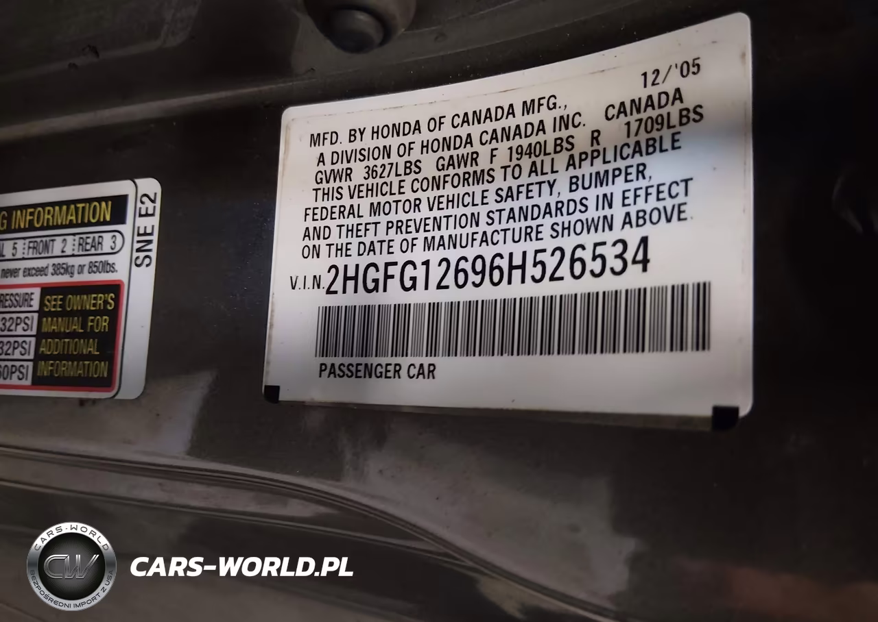 2006 Honda Civic Lx VIN:2HGFG12696H526534 - 9