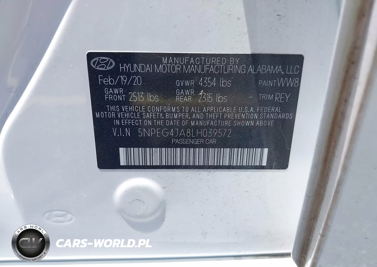 2020 Hyundai Sonata Se VIN:5NPEG4JA8LH039572 - 9