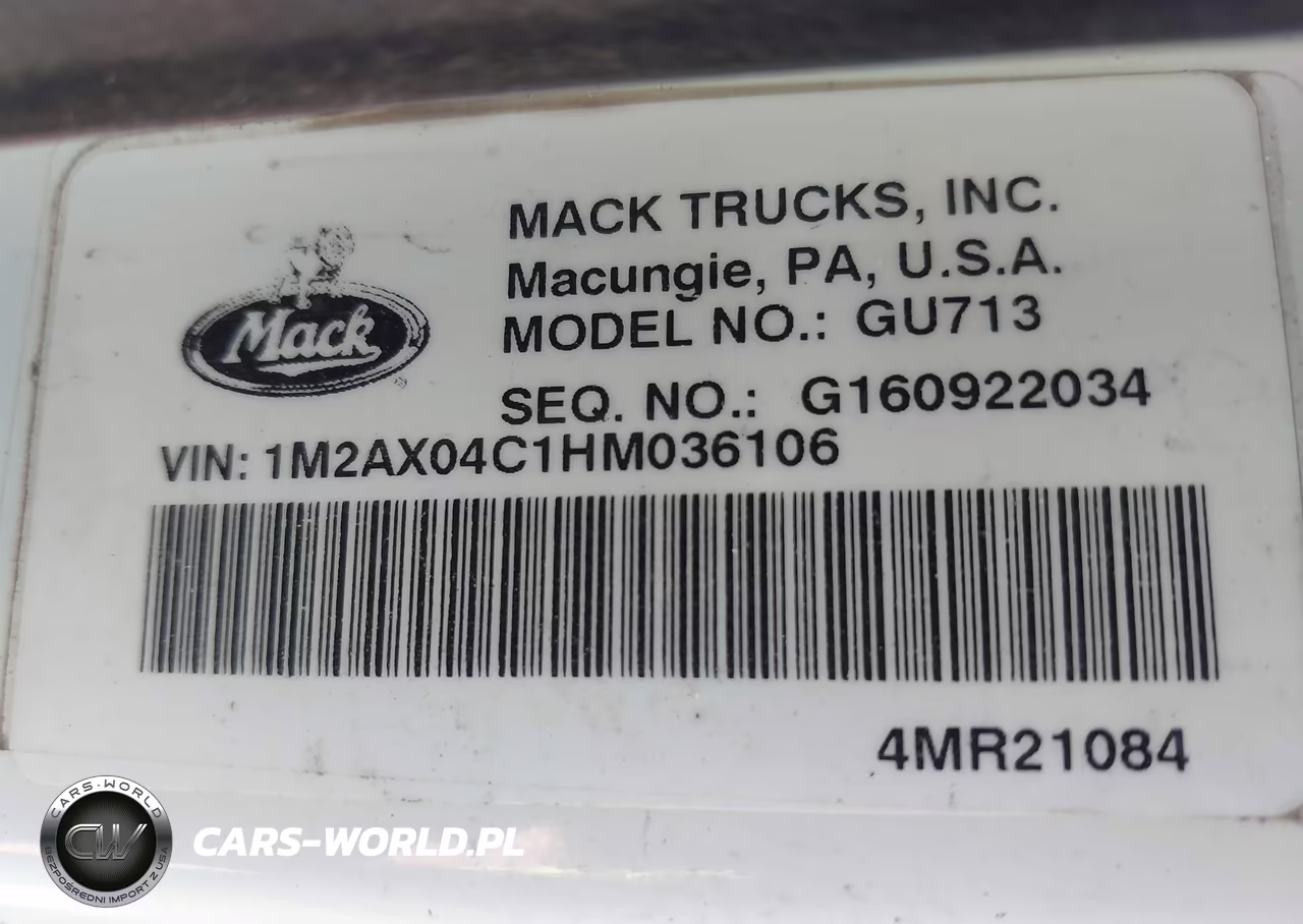 2017 Mack Granite VIN:1M2AX04C1HM036106 - 9