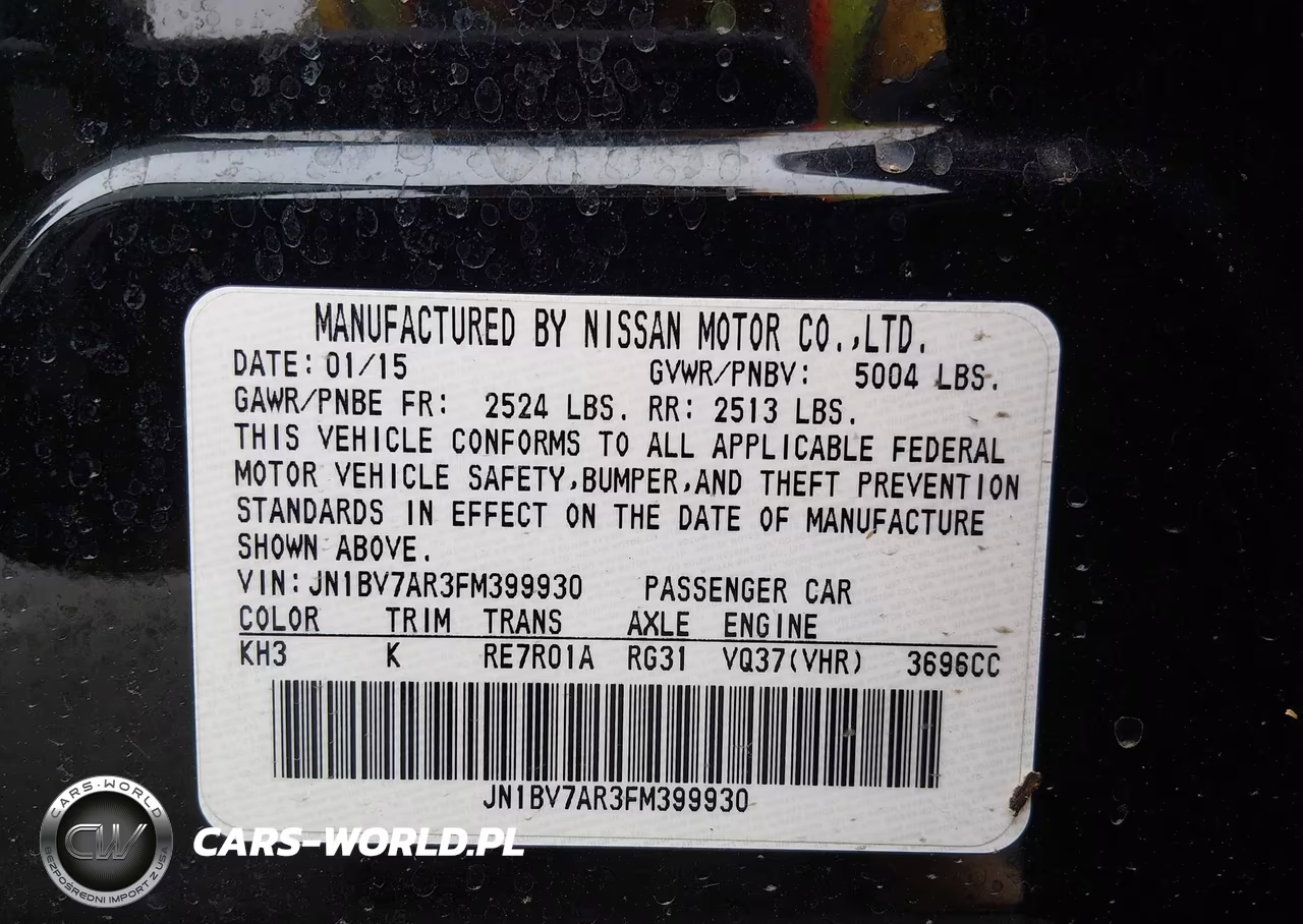 2015 Infiniti Q50 VIN:JN1BV7AR3FM399930 - 9
