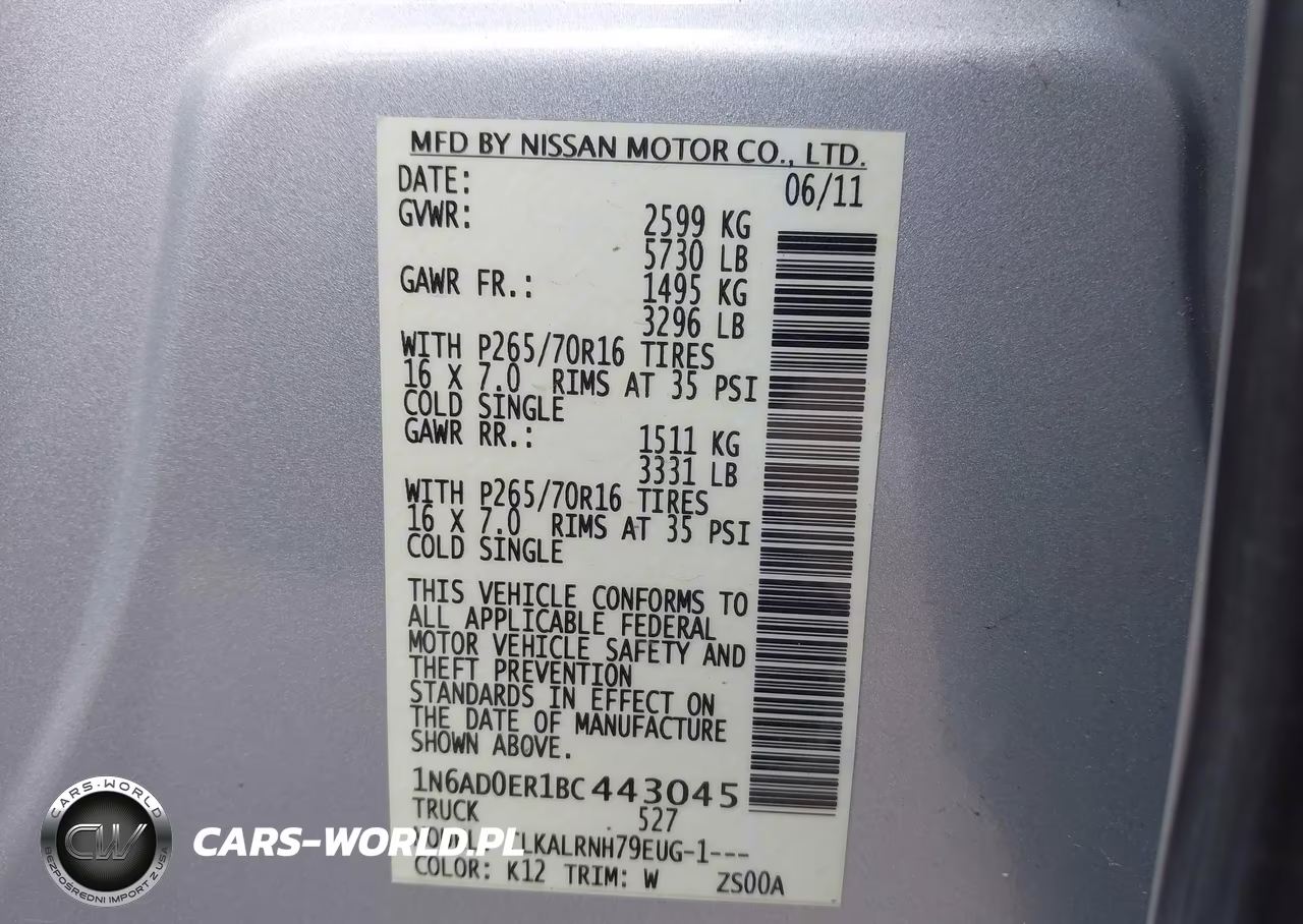 2011 Nissan Frontier S VIN:1N6AD0ER1BC443045 - 9