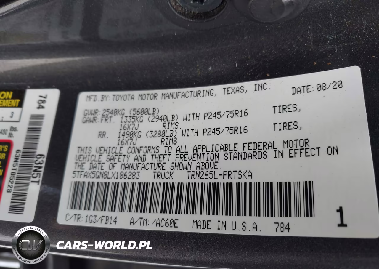 2020 Toyota Tacoma Sr VIN:5TFAX5GN8LX186283 - 9
